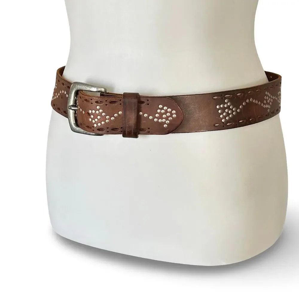 Vintage Gap Genuine Leather Studded Belt - Size M
